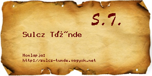Sulcz Tünde névjegykártya